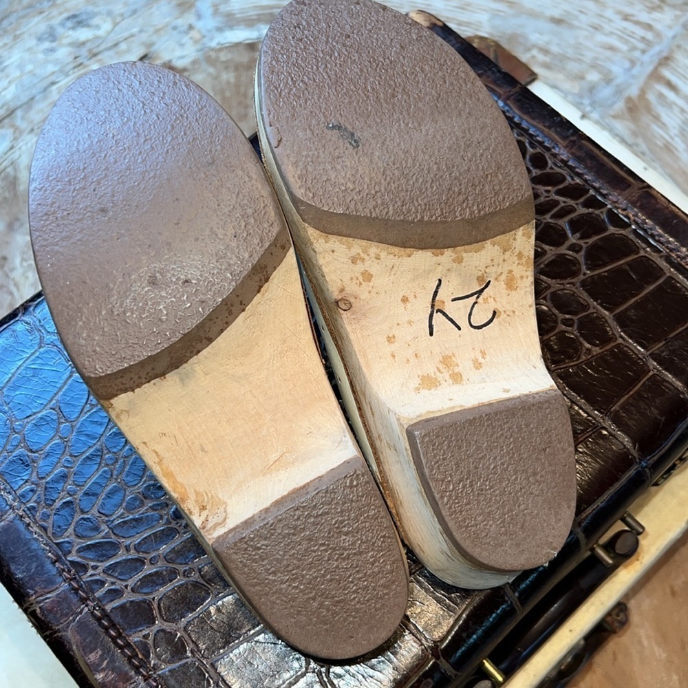 VINTAGE Swedish Wooden Clogs, Size 41 - Picture 2 of 6